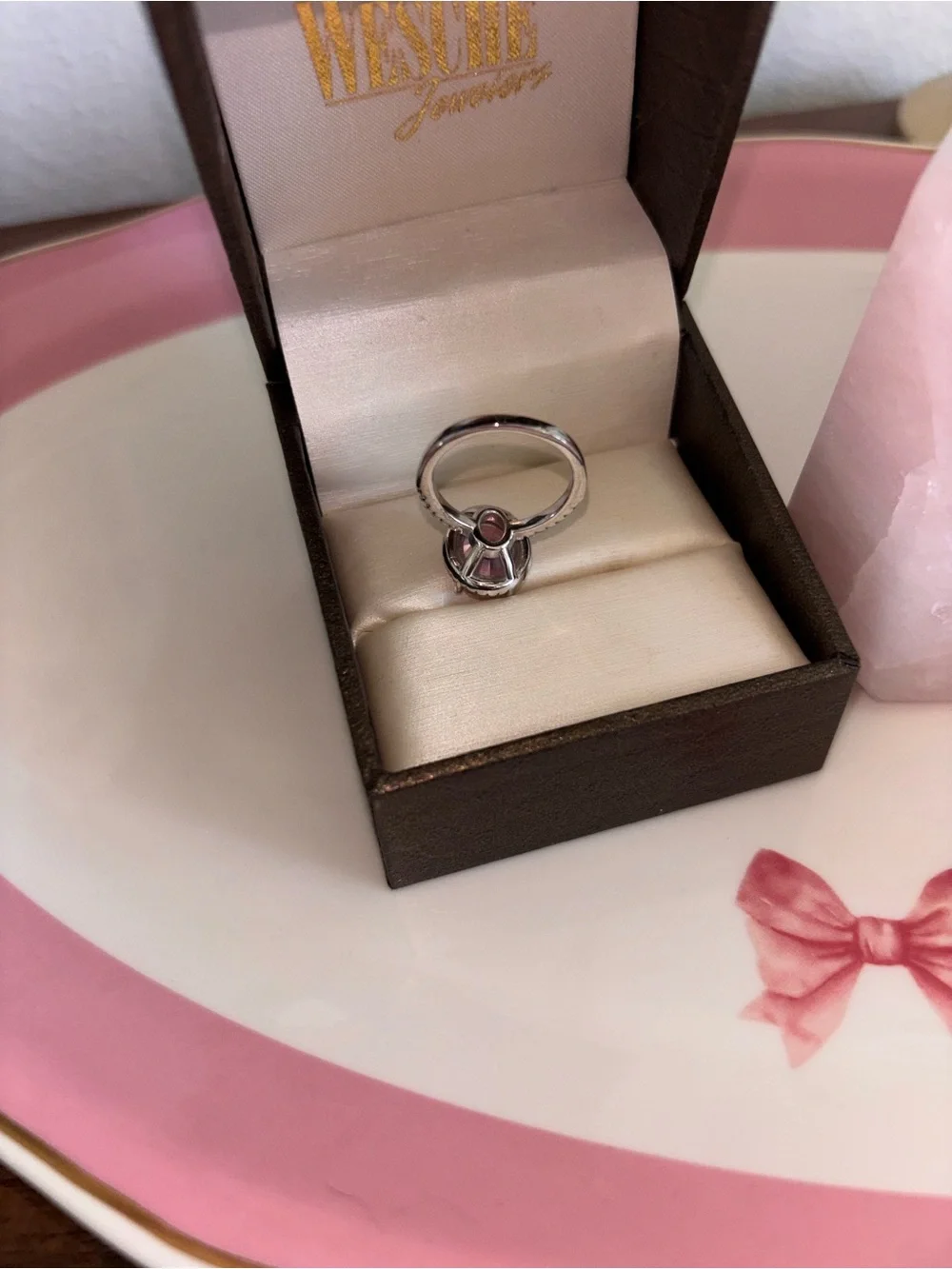 Wesc Pink Halo Silver Ring